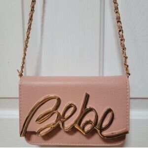 Bebe Blush Crossbody Bag with Gold Accents. NWT